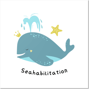 'Seahabilition' Ocean Conservation Shirt Posters and Art